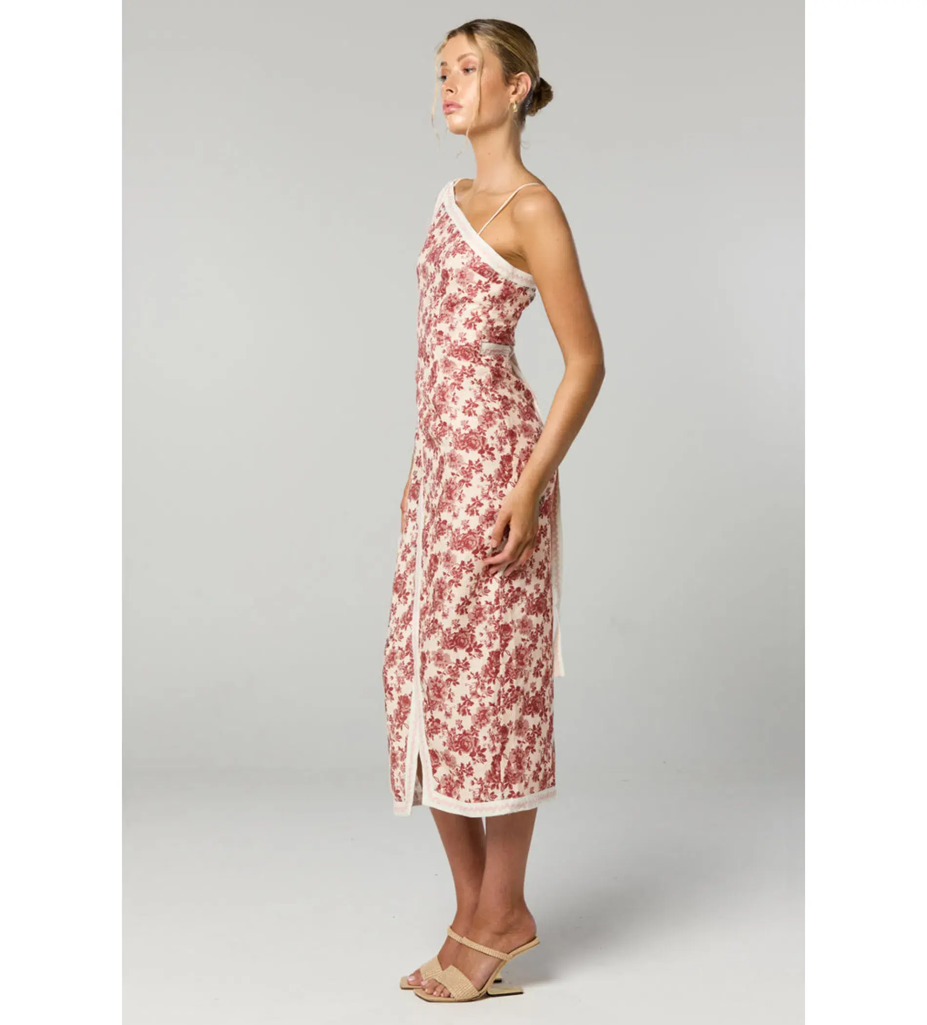 Winona  Cherri Asymmetrical Midi Dress Floral Size 14 - Image 3