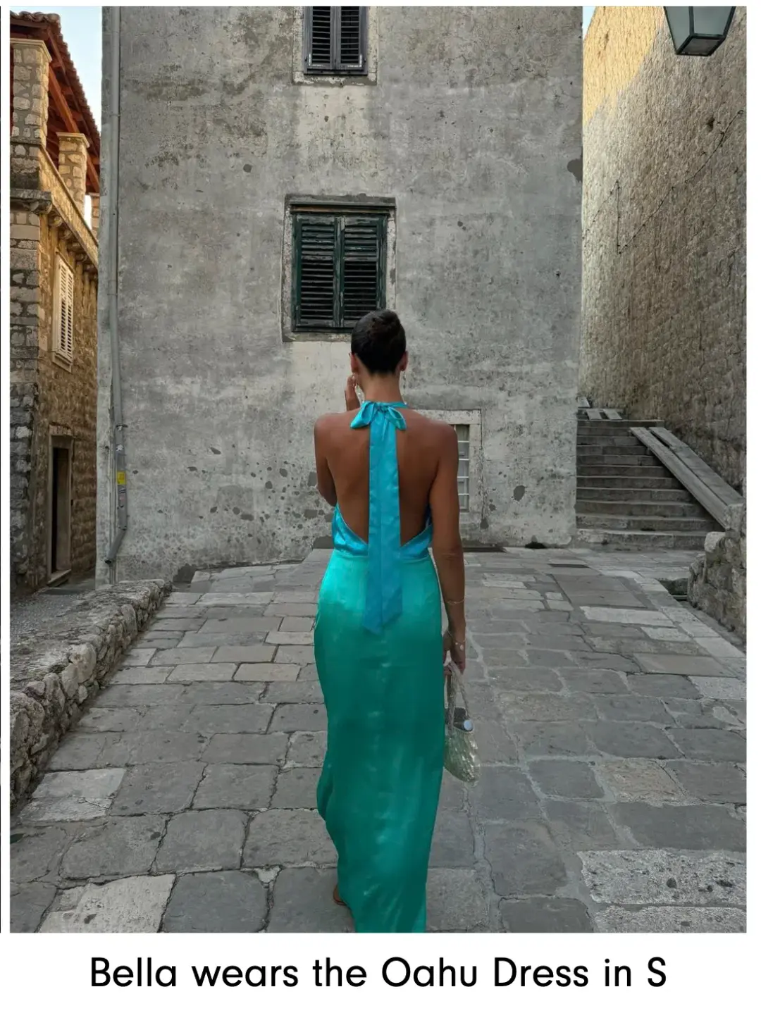 The Wolf Gang Oahu Slip Maxi Dress Aquamarine Blue & Green  Size S / AU 8  for rent on The Volte - main image