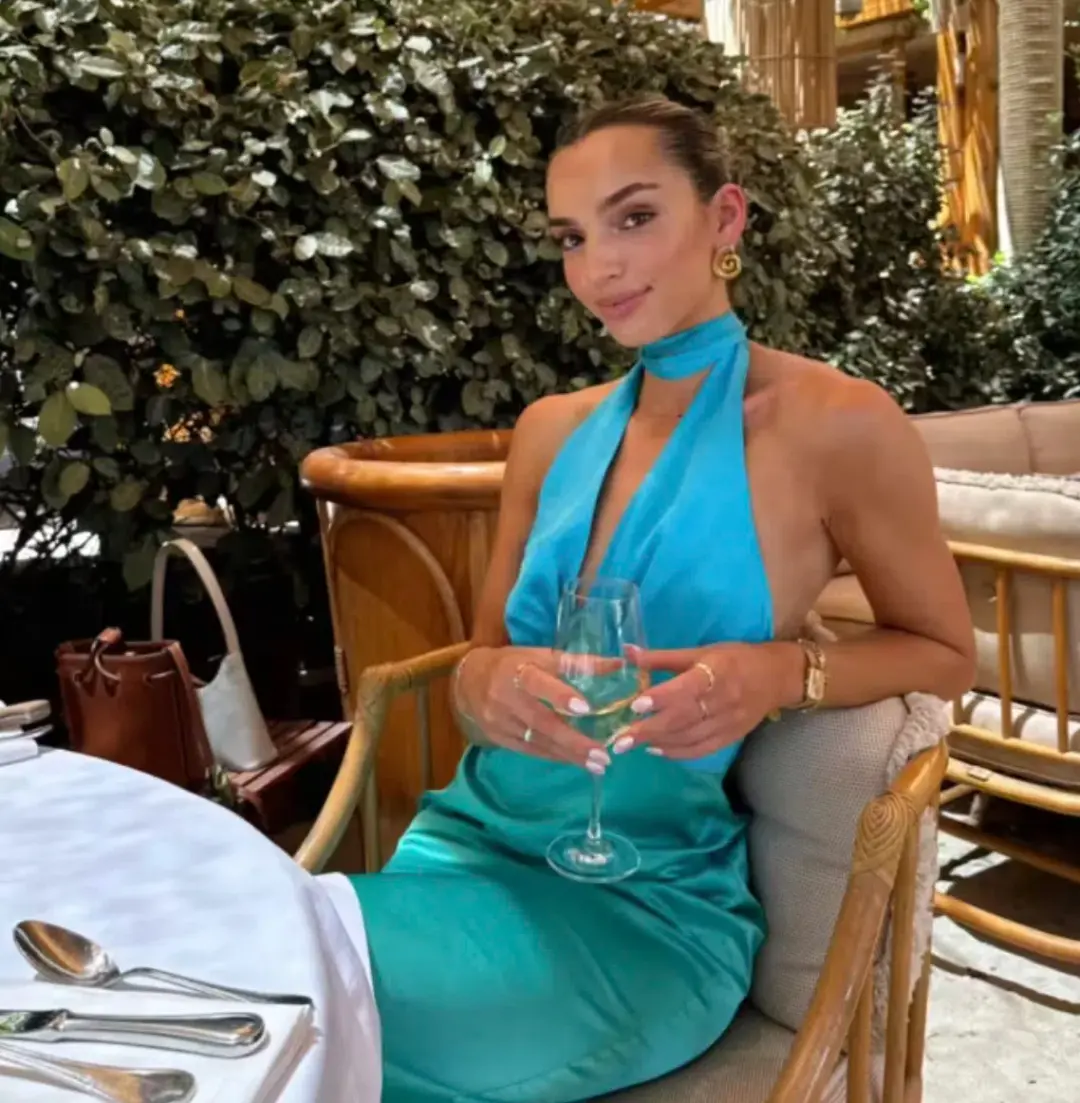 The Wolf Gang Oahu Slip Maxi Dress Aquamarine Blue & Green  Size S / AU 8  for rent on The Volte - main image