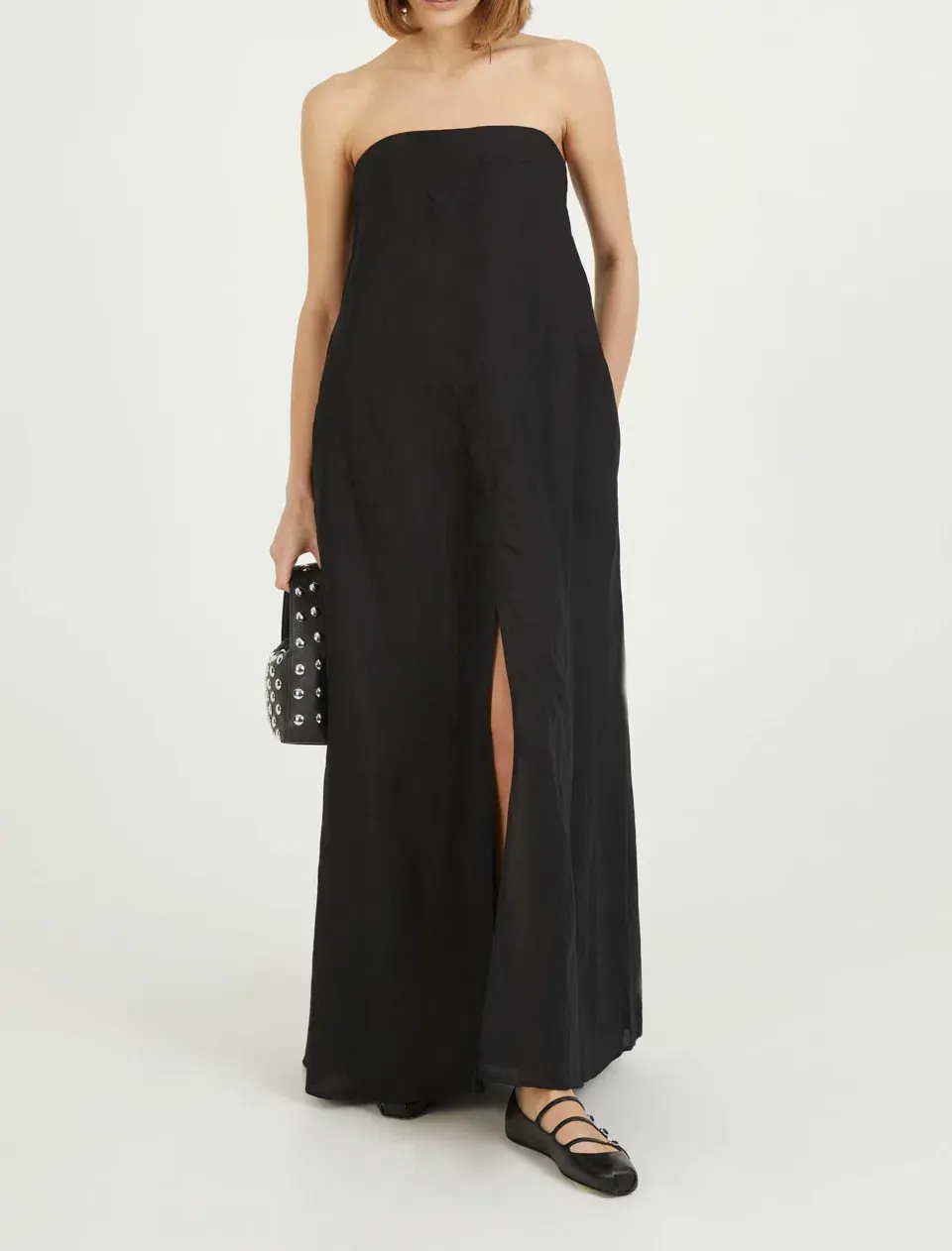 Camilla And Marc Linen Evening Dress Honora Black Size 8 - Image 1