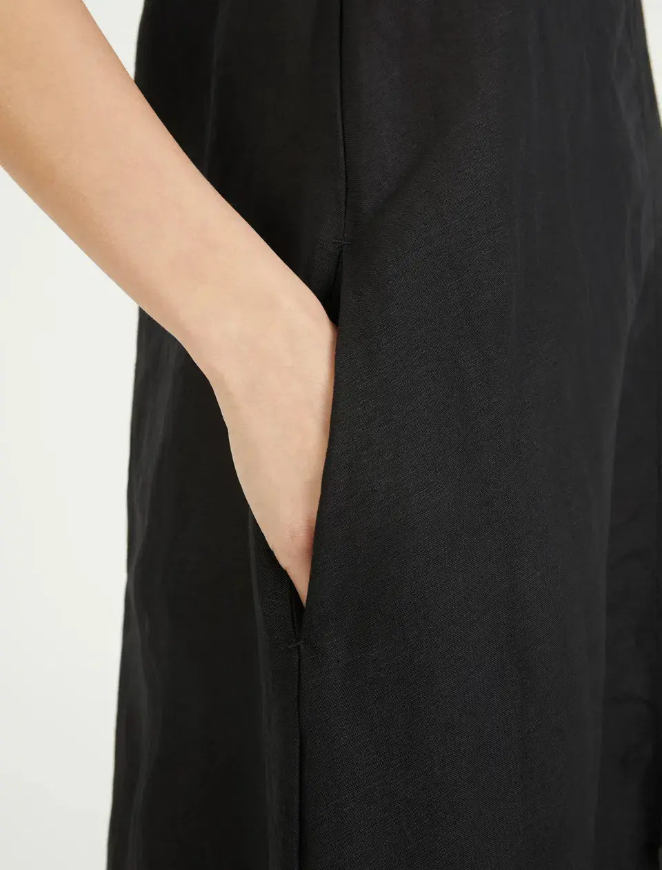 Camilla And Marc Linen Evening Dress Honora Black Size 8 - Image 4