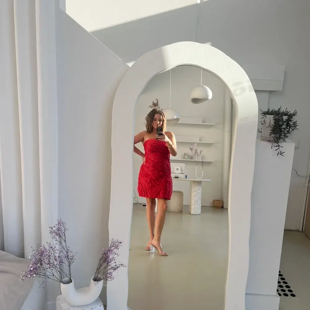 Aje Anima Ruched Mini Dress Red Size 8 - Image 1