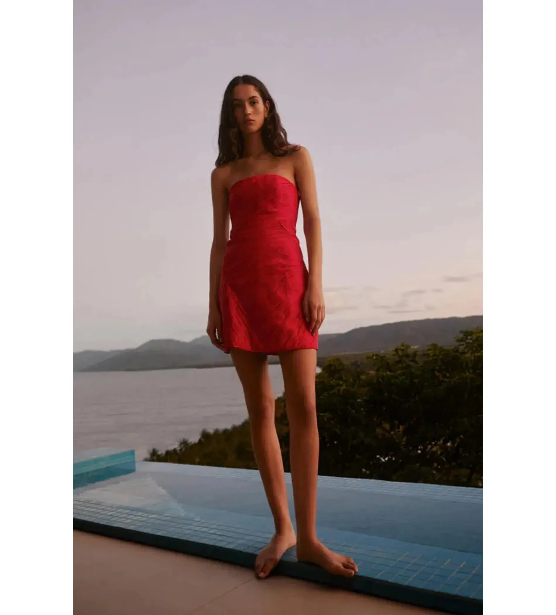 Aje Anima Ruched Mini Dress Red Size 8 - Image 4