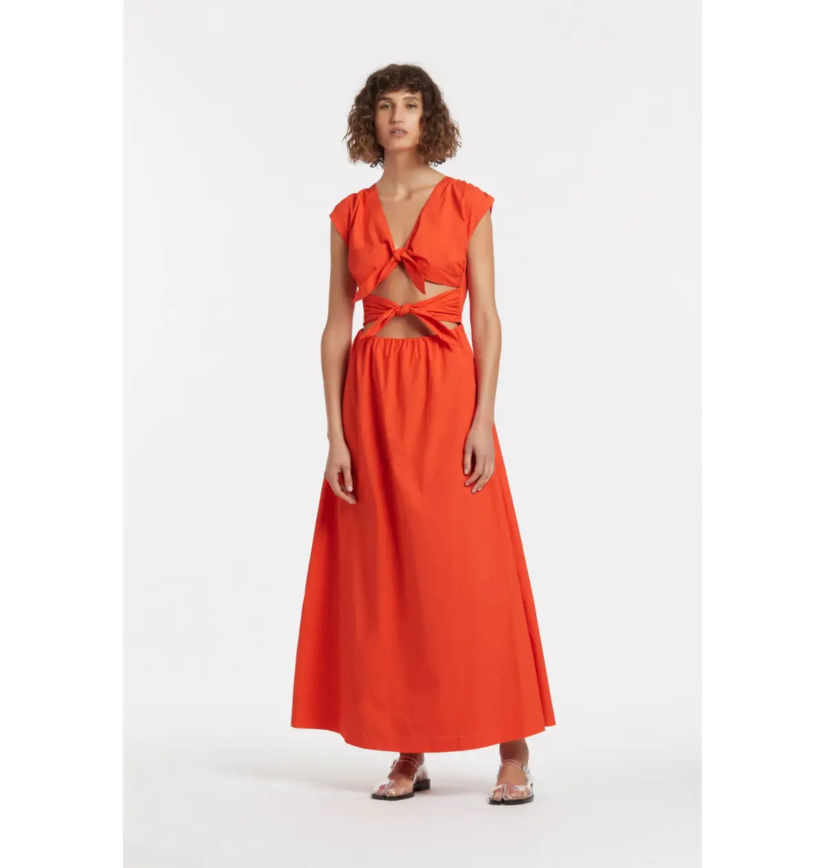 Sir The Label Anja Tie Midi Dress Red Size 0 / AU 6 - Image 1
