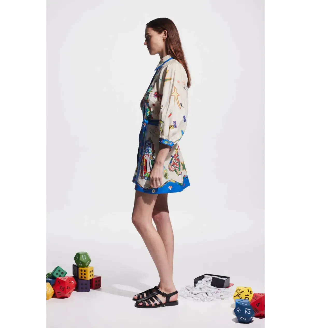 Alemais Players Mini Dress in Multi Size AU 12 - Image 2