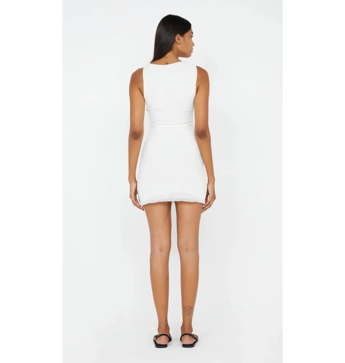 Bec & Bridge Sania Asym Mini Dress in White Size AU 6 - Image 3