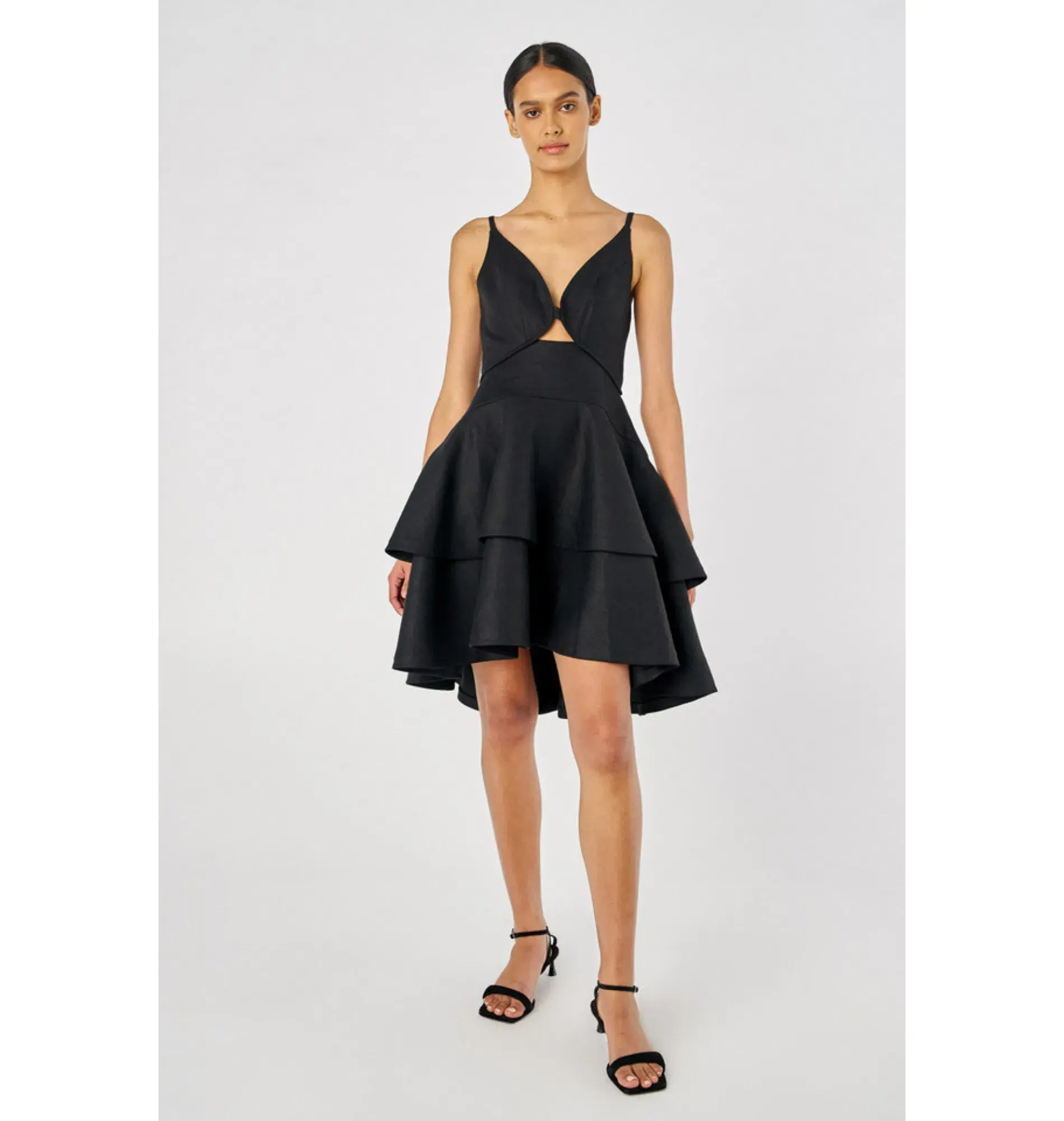 Oroton Tiered Bodice Dress Black Size AU 8  - Image 1