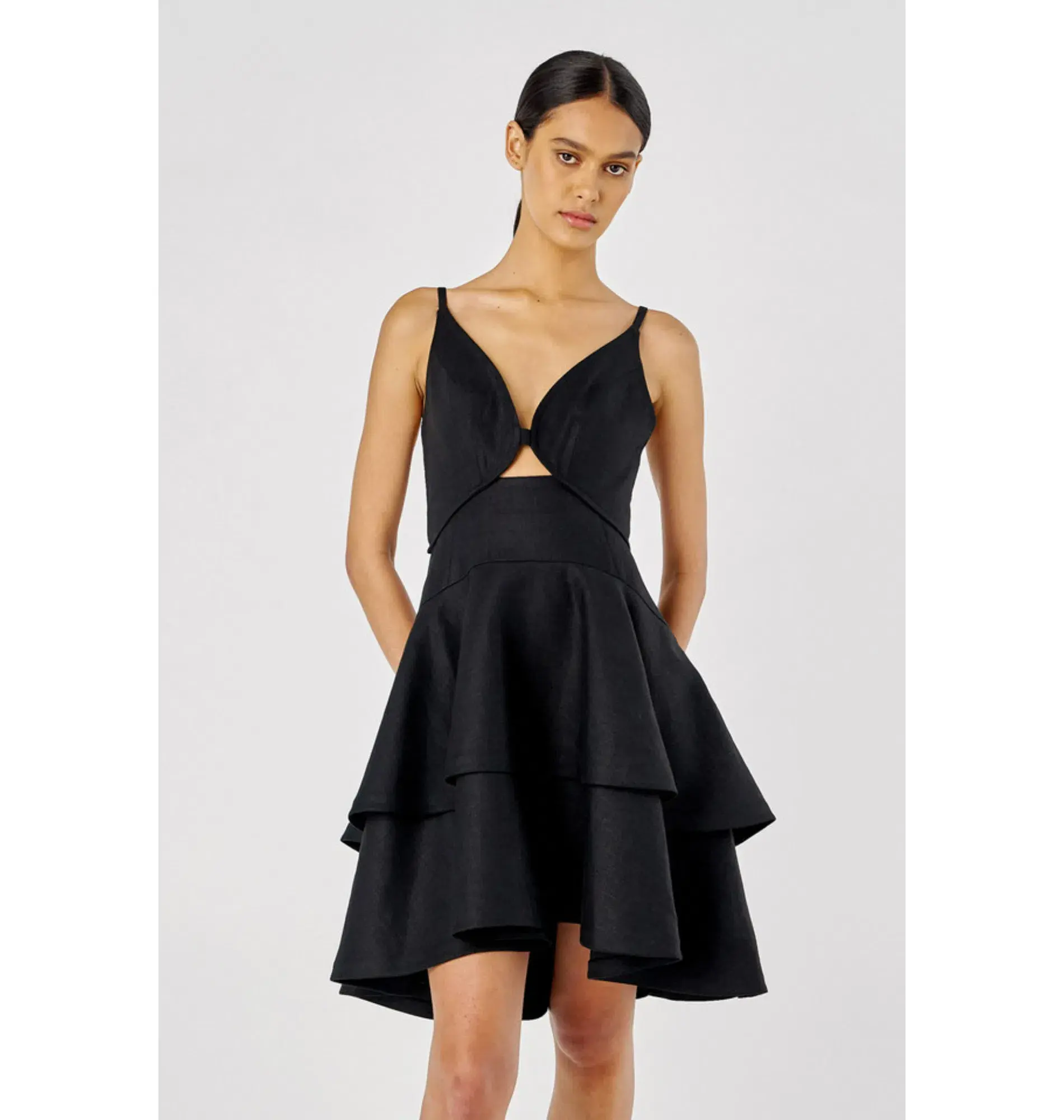 Oroton Tiered Bodice Dress Black Size AU 8  - Image 2