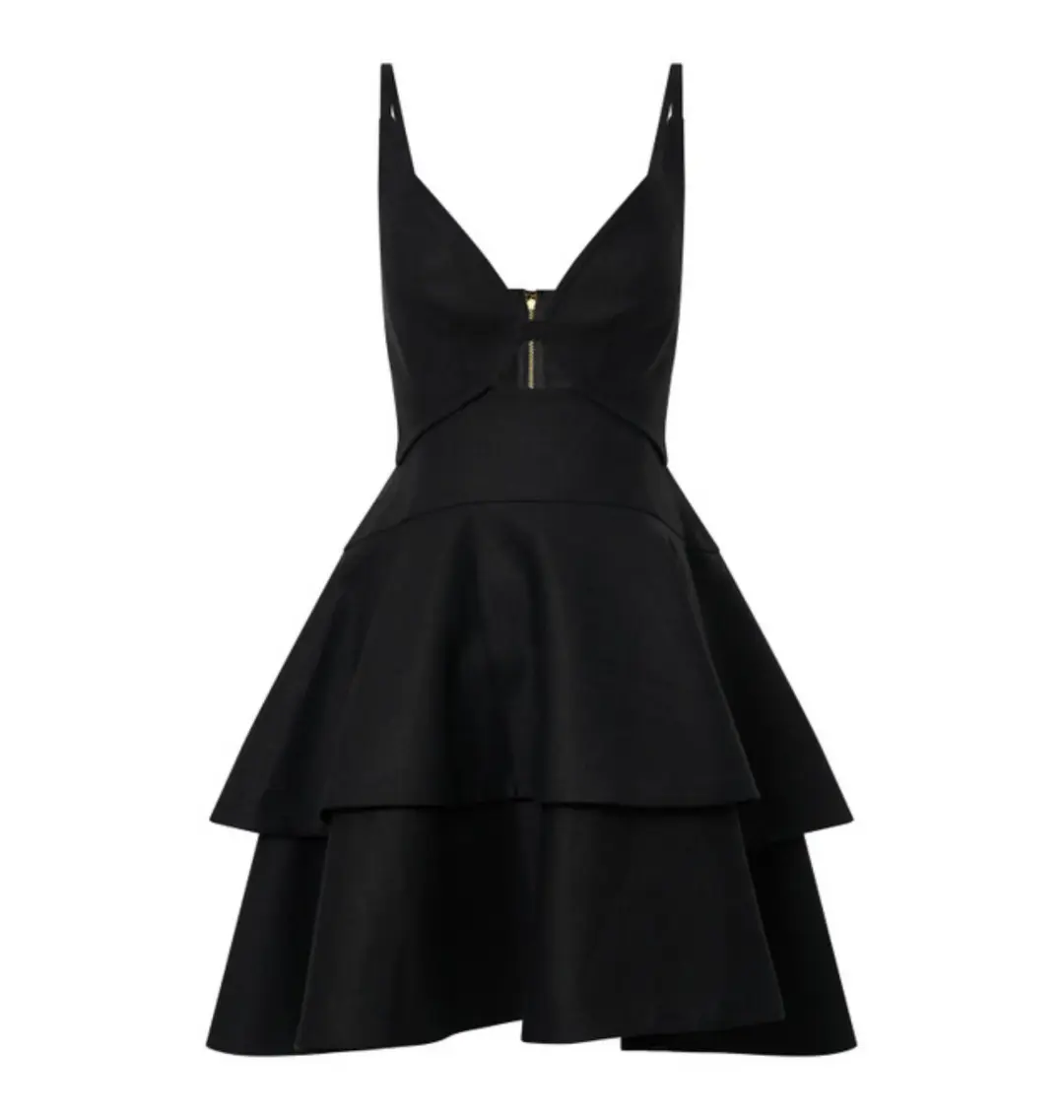 Oroton Tiered Bodice Dress Black Size AU 8  for rent on The Volte - main image