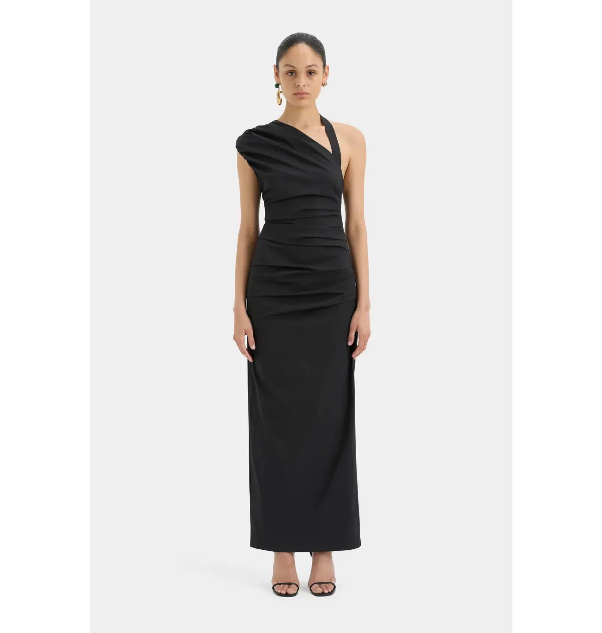 Sir the Label Giacomo Gathered Gown Black Size AU 10 - Image 1