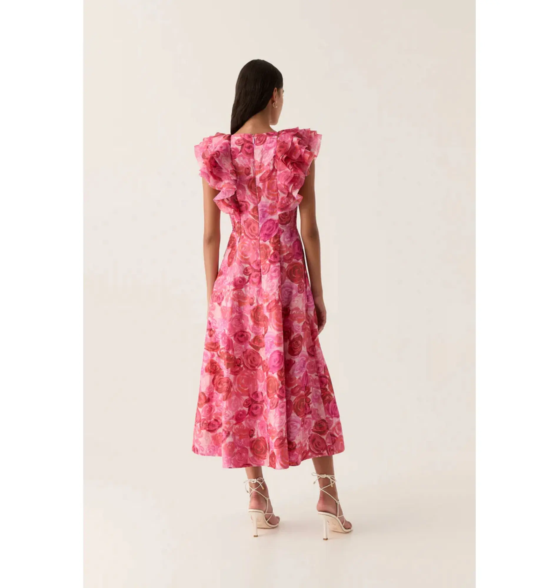 Aje Enchanted Plunge Midi Dress Misty rose Size AU 8 - Image 3