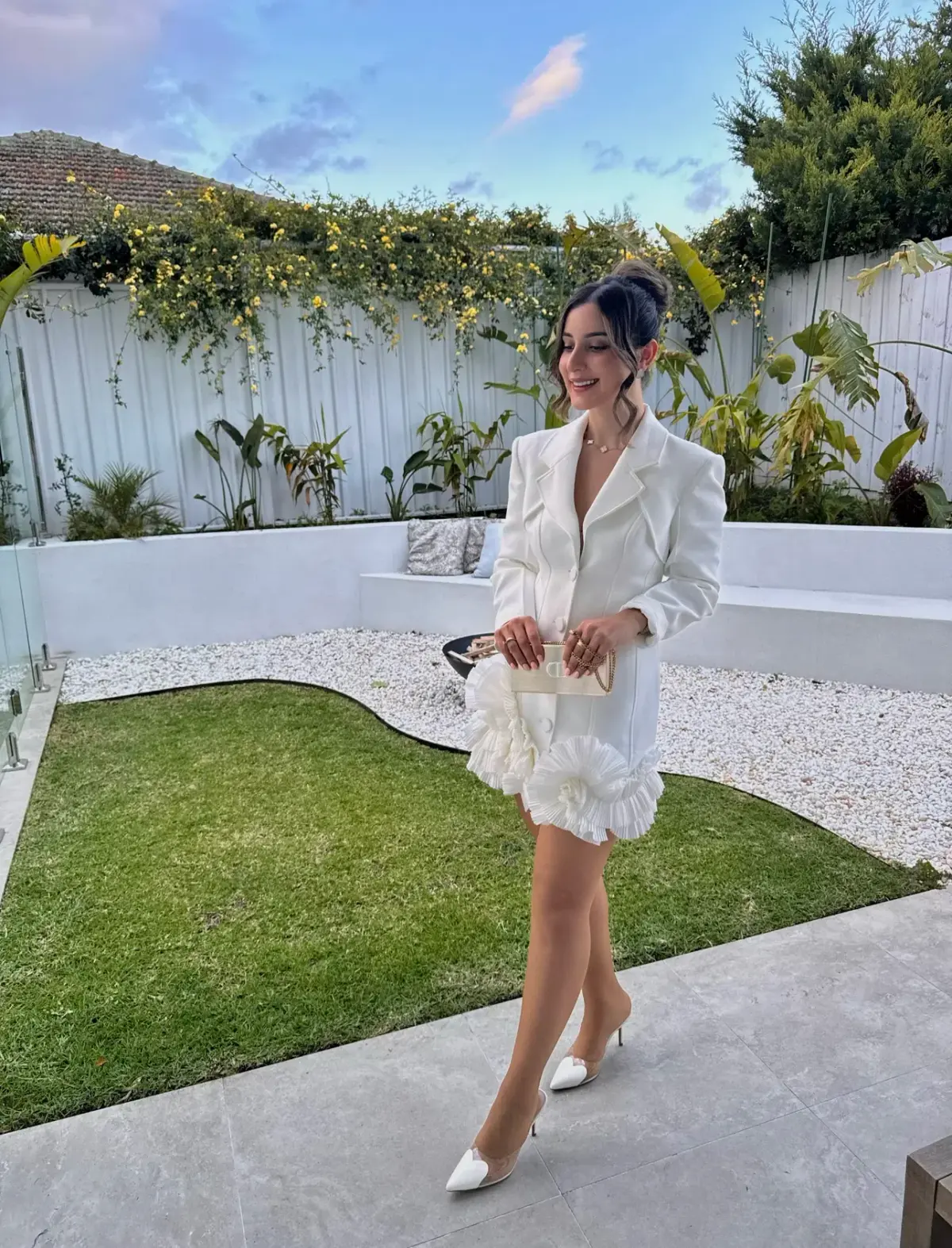 Acler Hampstead Blazer Dress In Ivory Size AU 10  - Image 3