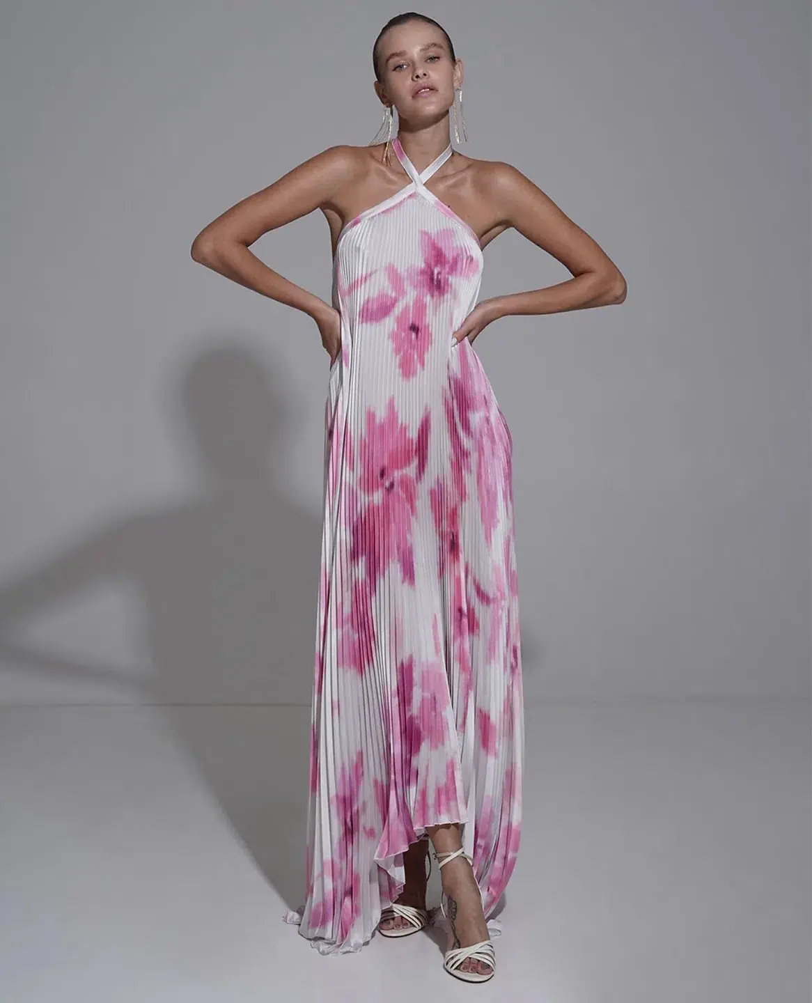 L'Idee Deesse Gown Jardin Pink Floral Print Size 12 - Image 3