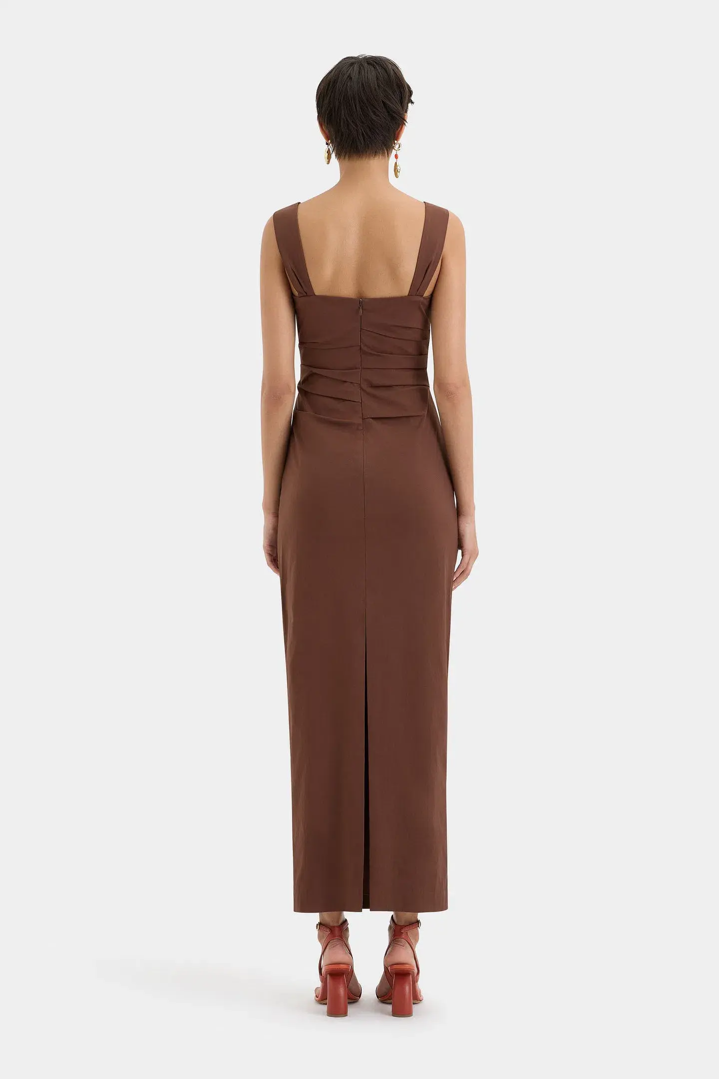 Sir the label Dahlia Balconette Gown in Chocolate Size 3 / AU 12 - Image 3