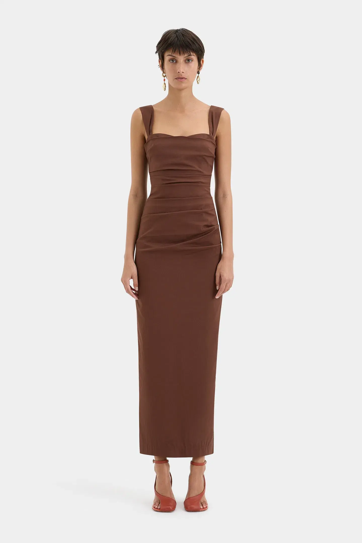 Sir the label Dahlia Balconette Gown in Chocolate Size 3 / AU 12 - Image 1