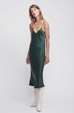 Silk Laundry 90s Silk Slip Dress Green Size 6 - Image 2