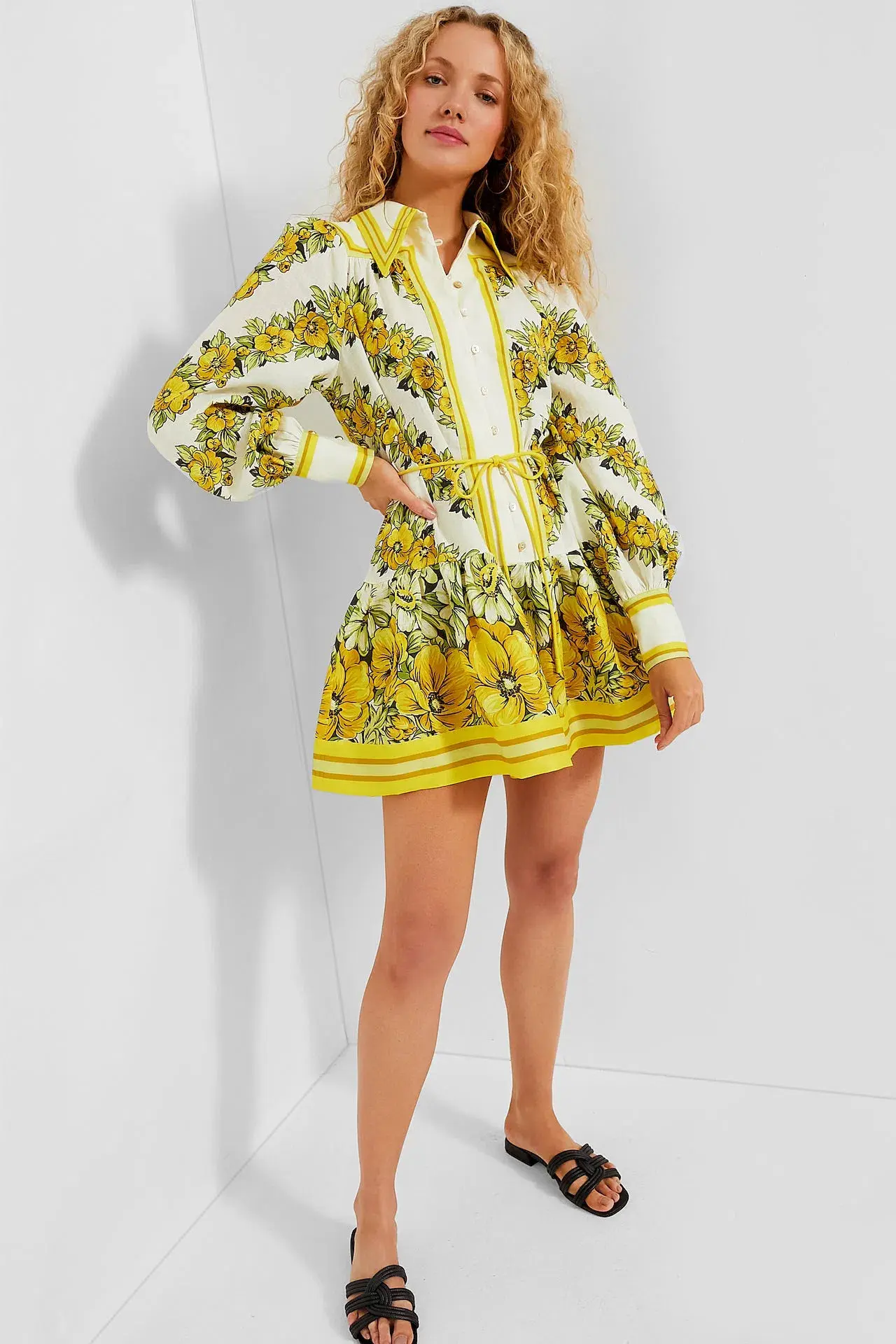 Alemais Gisela Mini Dress Yellow Floral Size 4 AU / 0 US - Image 6