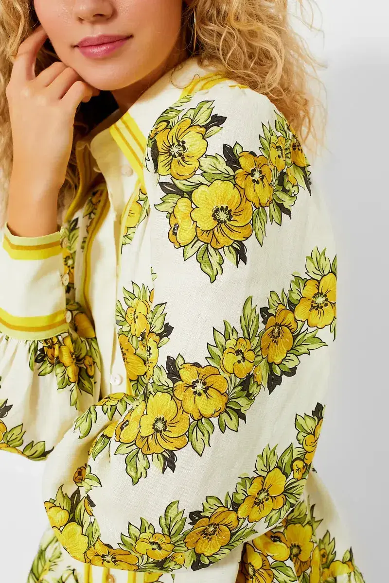Alemais Gisela Mini Dress Yellow Floral Size 4 AU / 0 US - Image 3