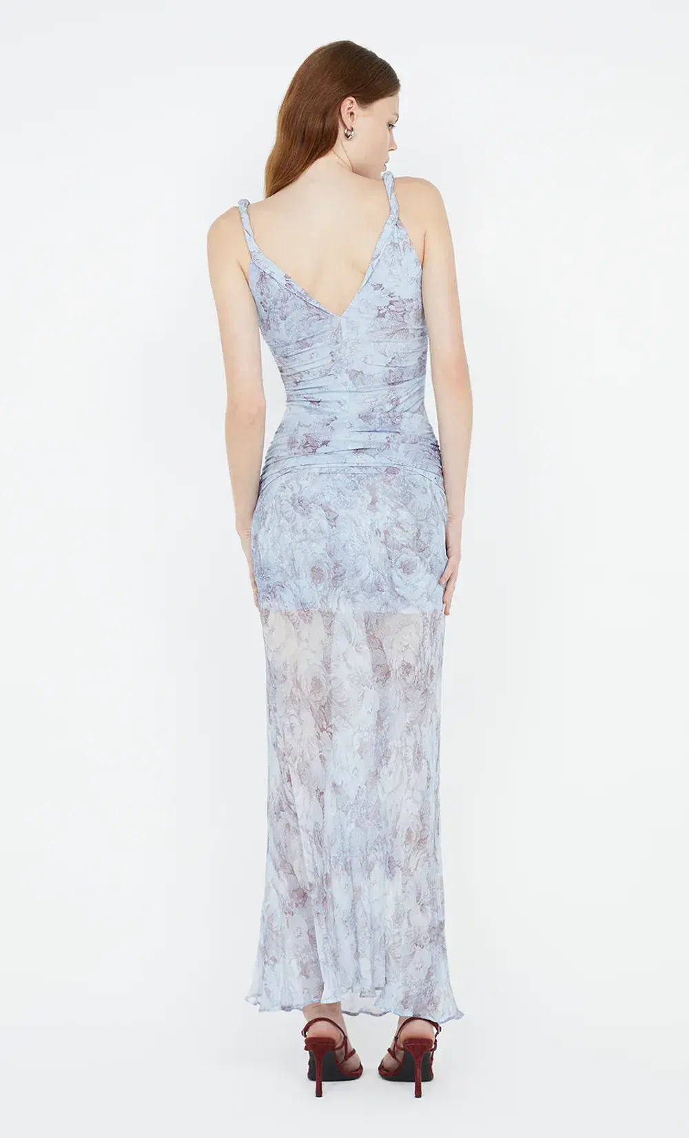 Bec & Bridge Danica V Neck Maxi Dress Chambray Rose Blue Size 10 for rent on The Volte - main image