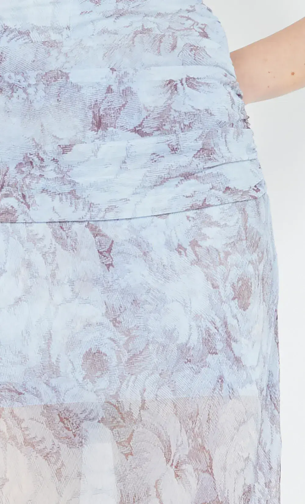 Bec & Bridge Danica V Neck Maxi Dress Chambray Rose Blue Size 10 for rent on The Volte - main image