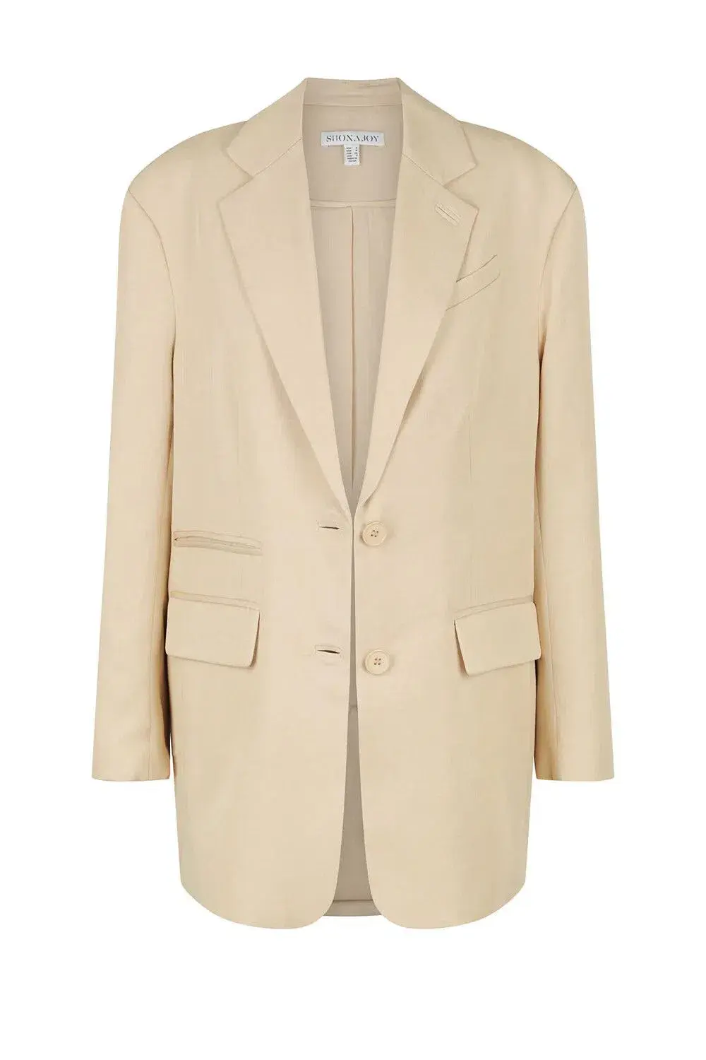 Shona Joy Sara Oversized Tailored Blazer Sand Size 8 - Image 3