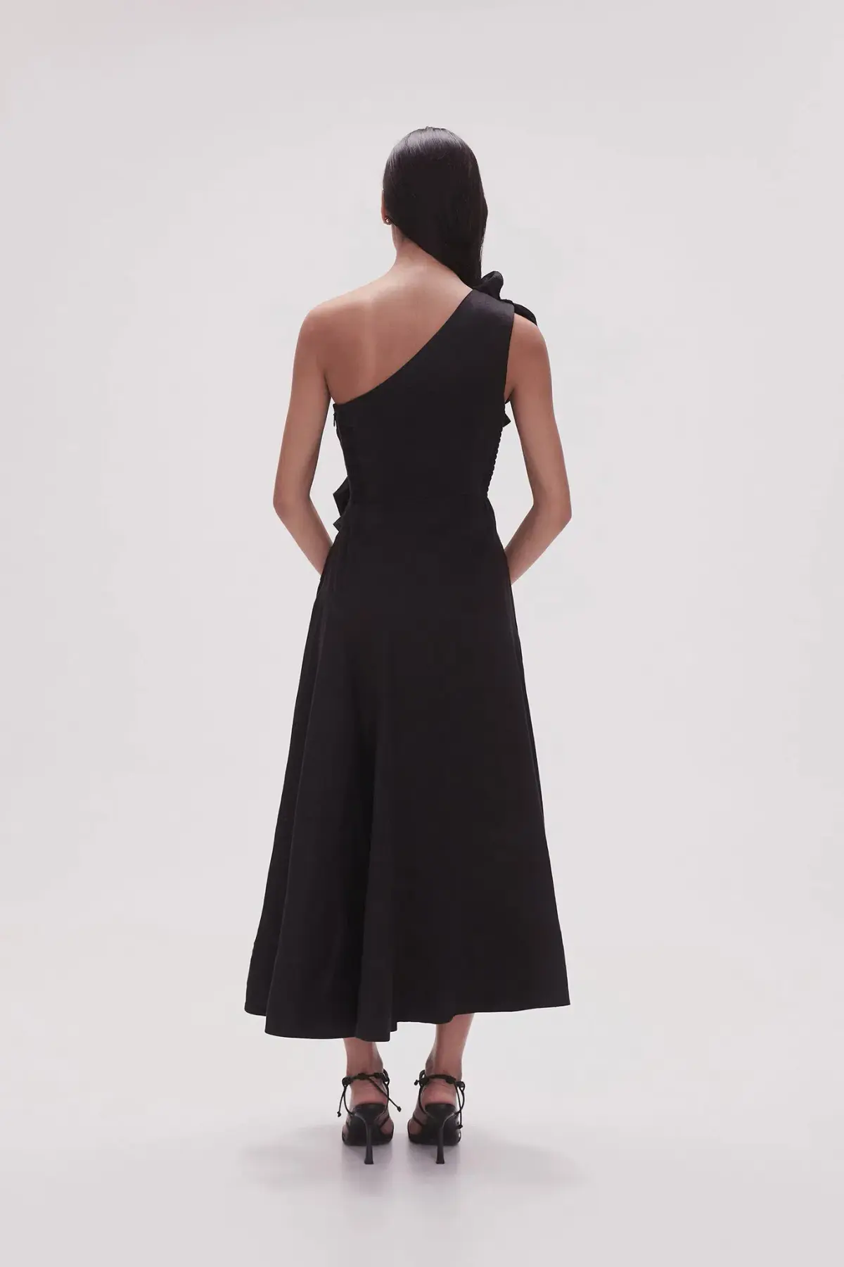 Aje Adelia Ruffle Midi Dress Black Size 16 - Image 2