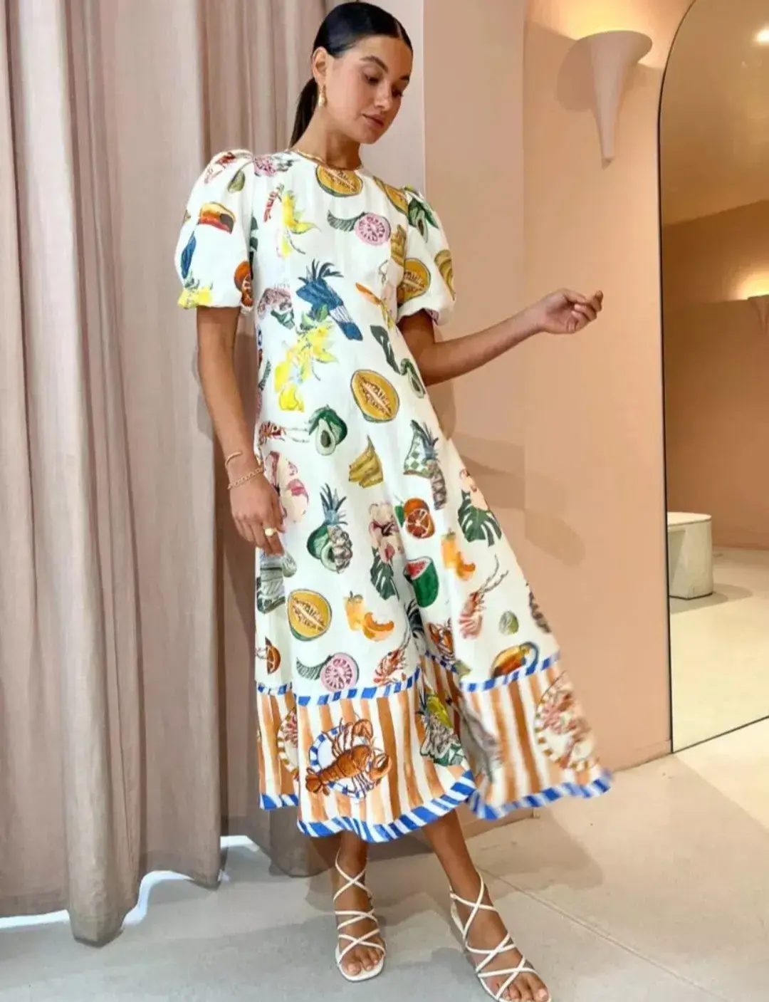 Alemais Theo Midi Dress in Print Size 12 - Image 4