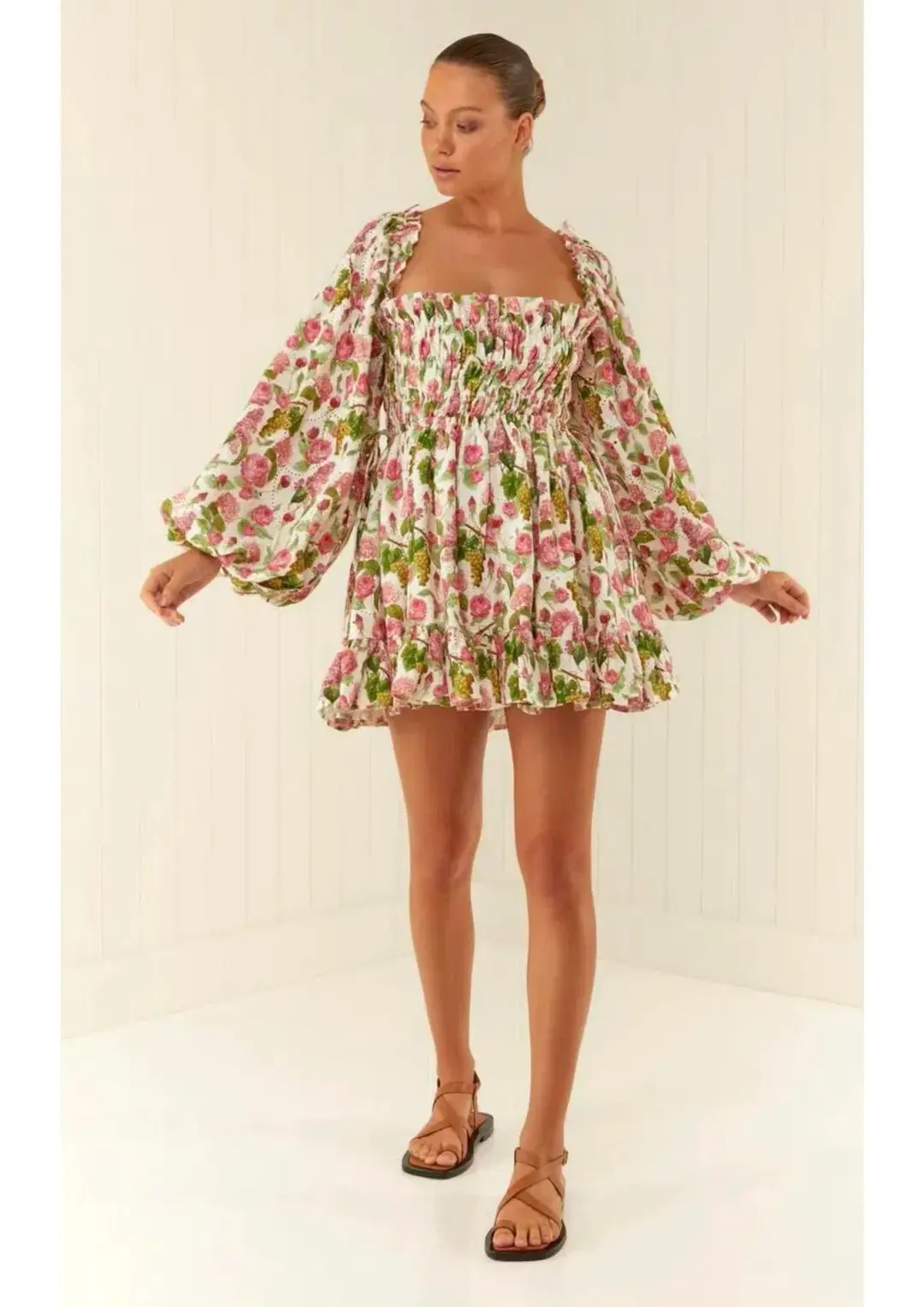 Palm Noosa Milky Way MIni Dress in Pink Blooms Size 12 for rent on The Volte - main image
