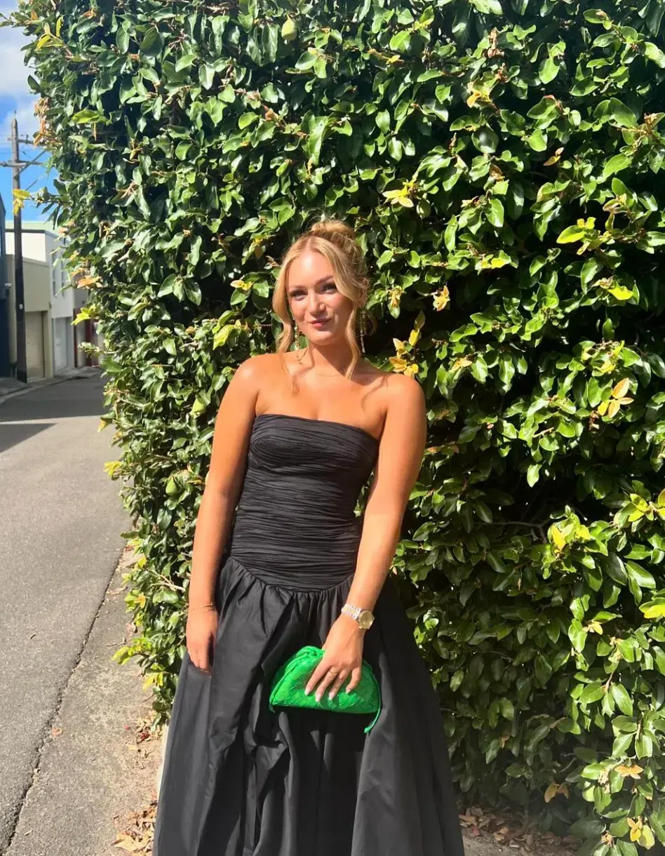 Aje Violette Bubble Hem Maxi Dress Black Size 8 - Image 3