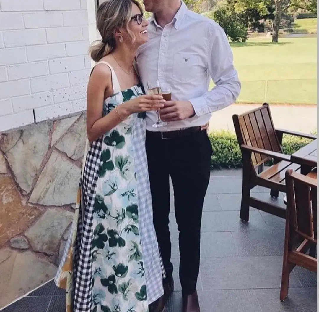 Lee Mathews Bridget Mixed Print Apron Dress In Multi Size 6 for rent on The Volte - main image