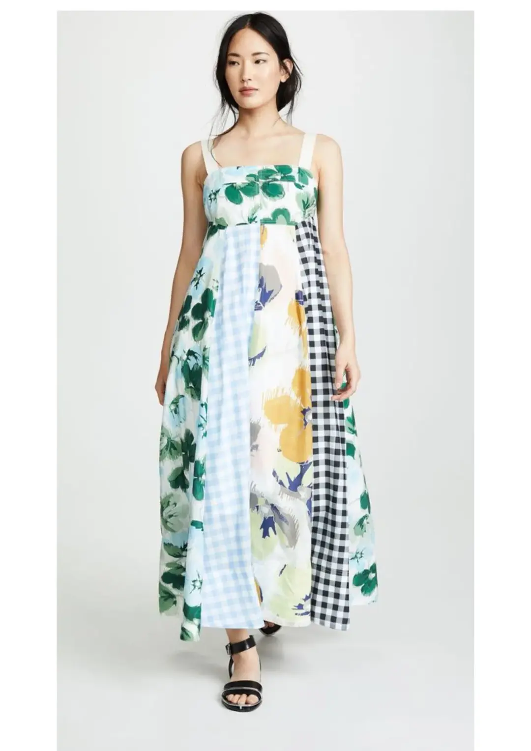 Lee Mathews Bridget Mixed Print Apron Dress In Multi Size 6 for rent on The Volte - main image