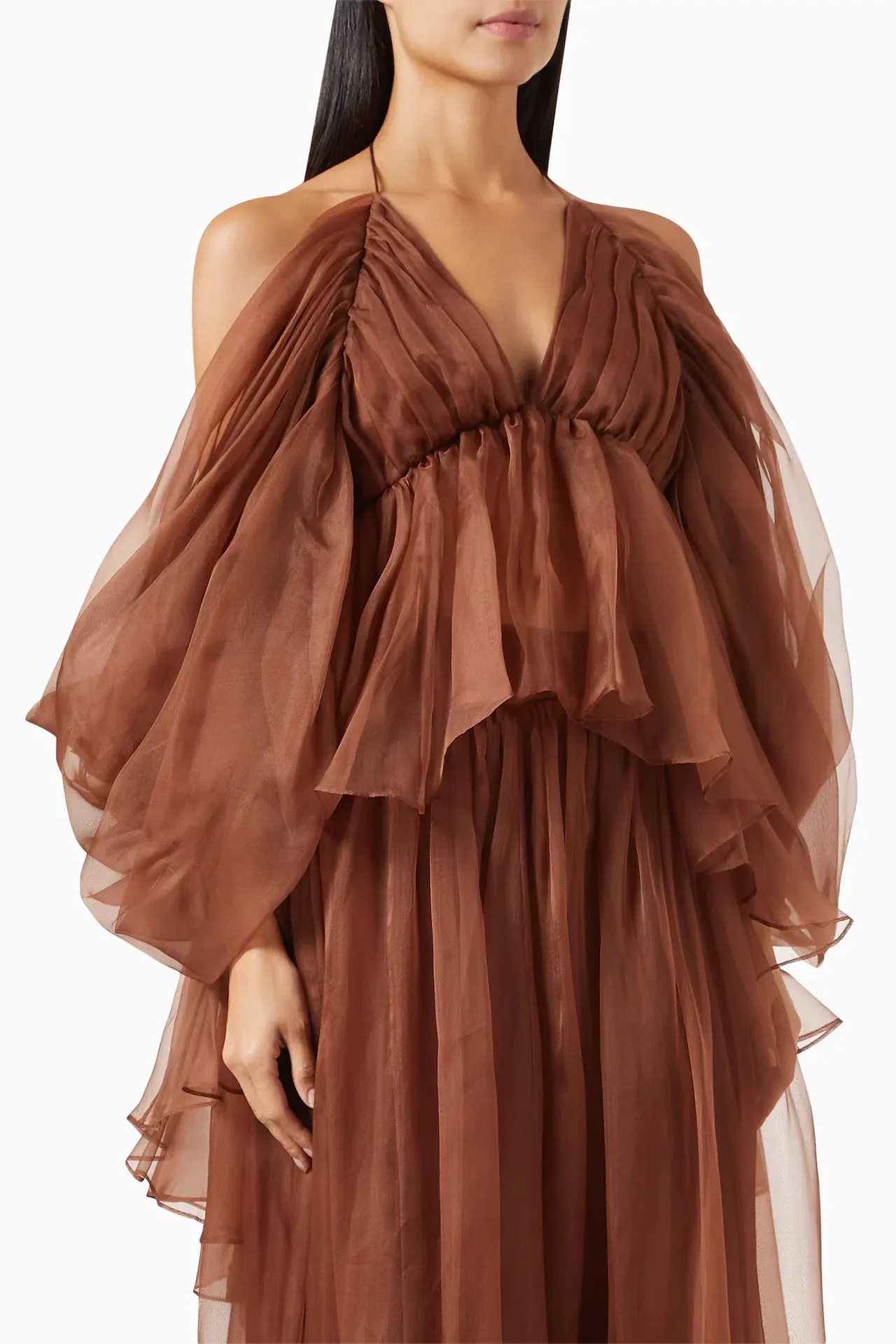 Zimmermann Natura Gathered Top and Skirt Set in Toffee Size 0 / AU 8 - Image 2