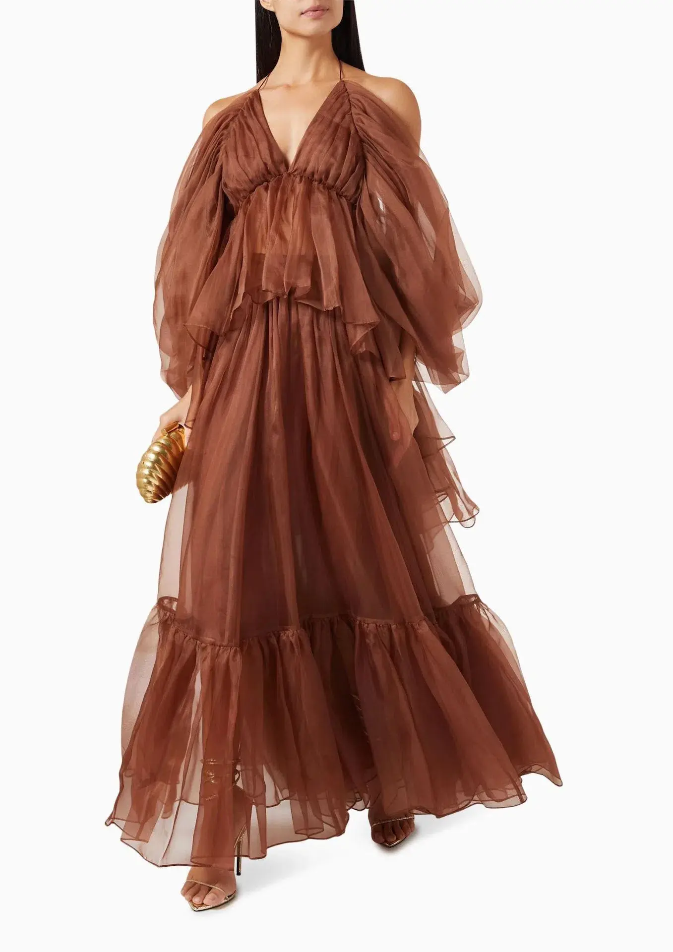 Zimmermann Natura Gathered Top and Skirt Set in Toffee Size 0 / AU 8 - Image 1