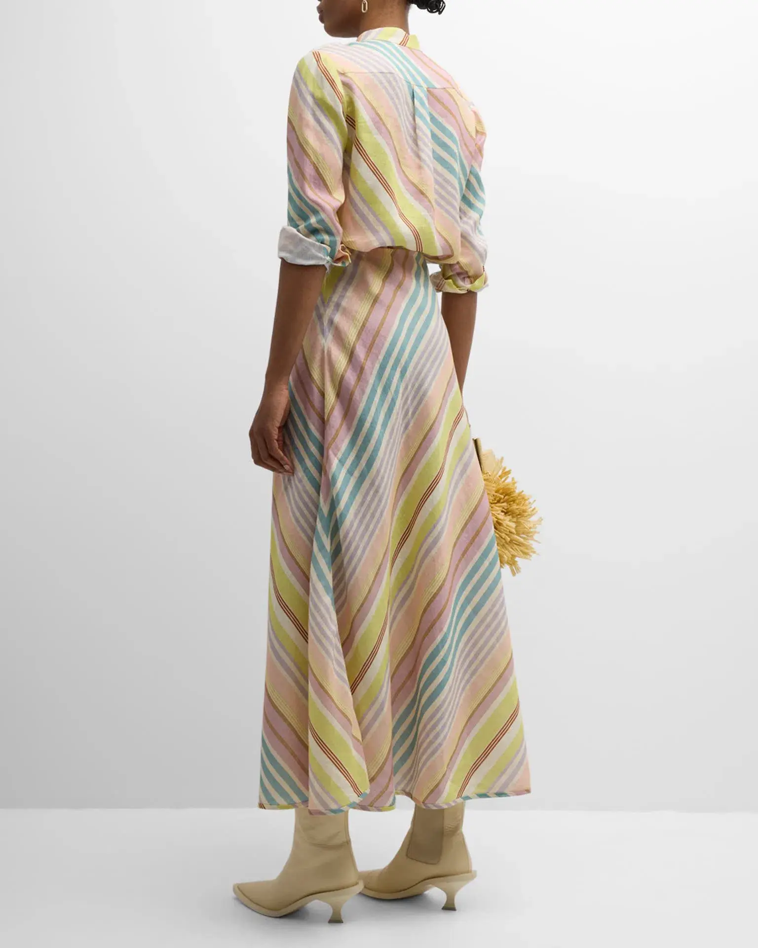 Zimmermann Halliday Slim Shirt and Bias Skirt Set Multi Stripe AUS size 8 Zimmermann size 0 - Image 3