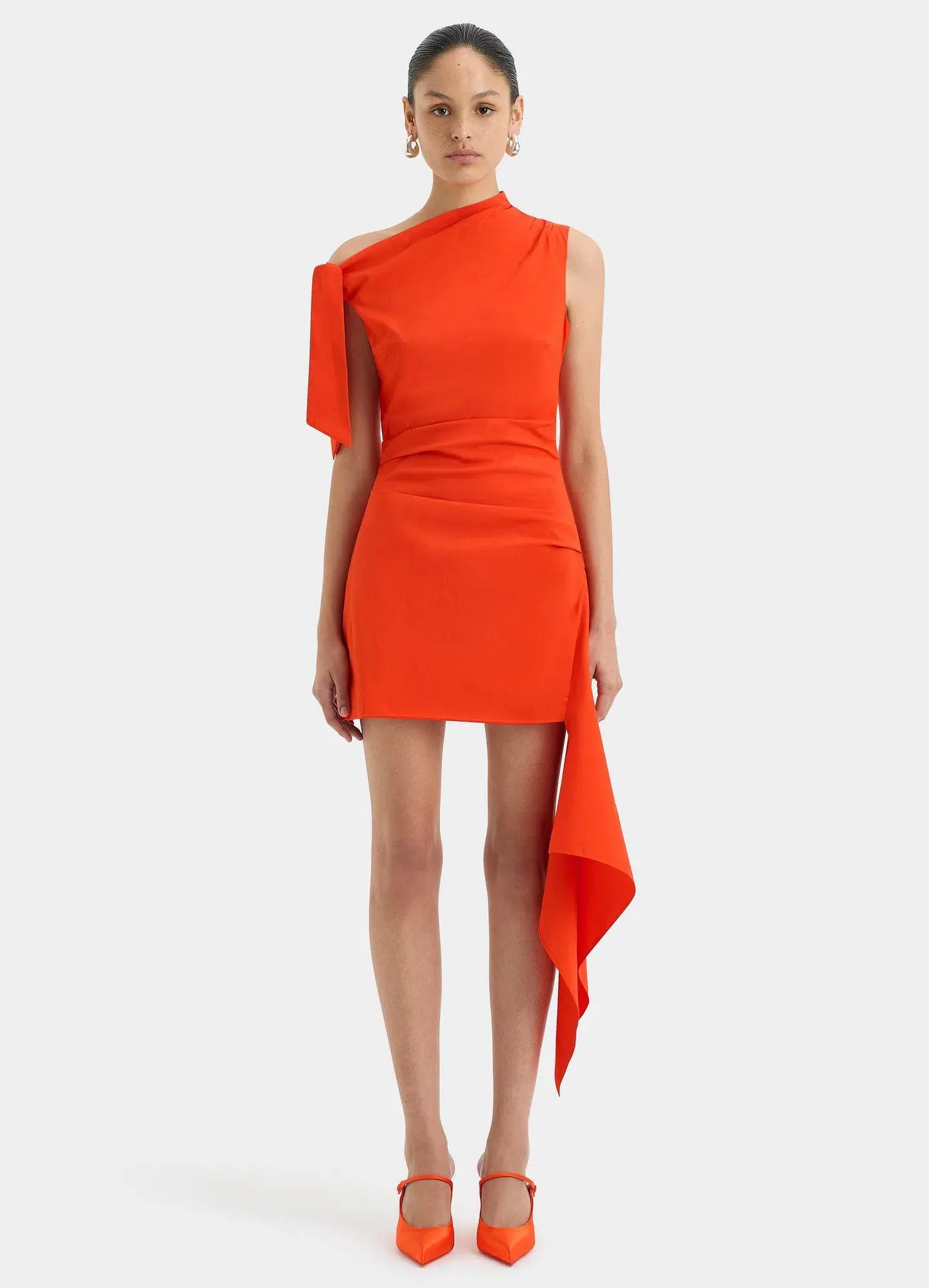 Sir the Label Dahlia Mini Dress Tangerine Size 8 - Image 1