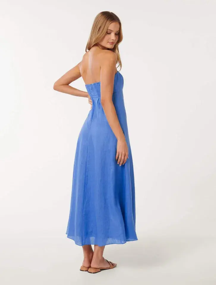 Forever New Kimberly Strapless Midi Dress in Blue  - Image 3