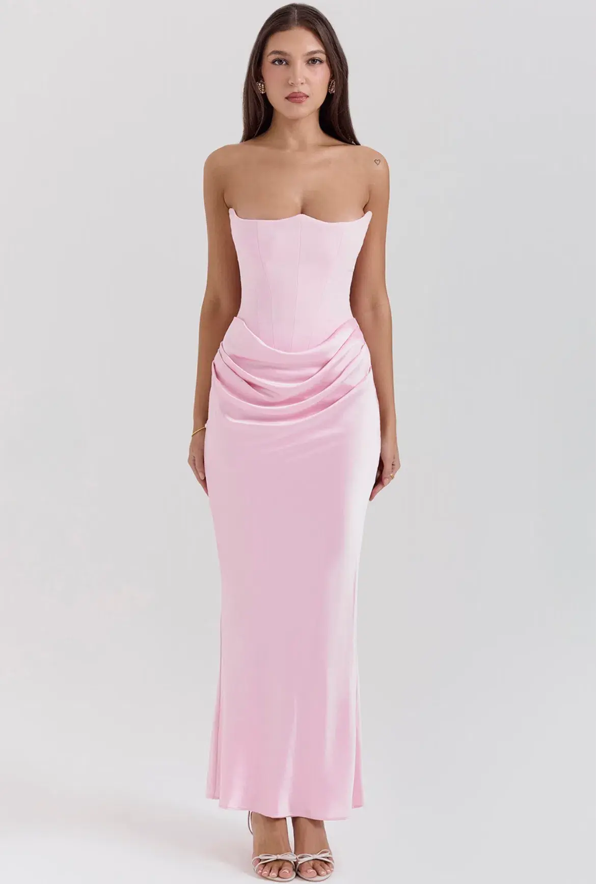 House of CB  Persephone  Strapless Corset Maxi Dress Rose Shadow Size 8/S - Image 3