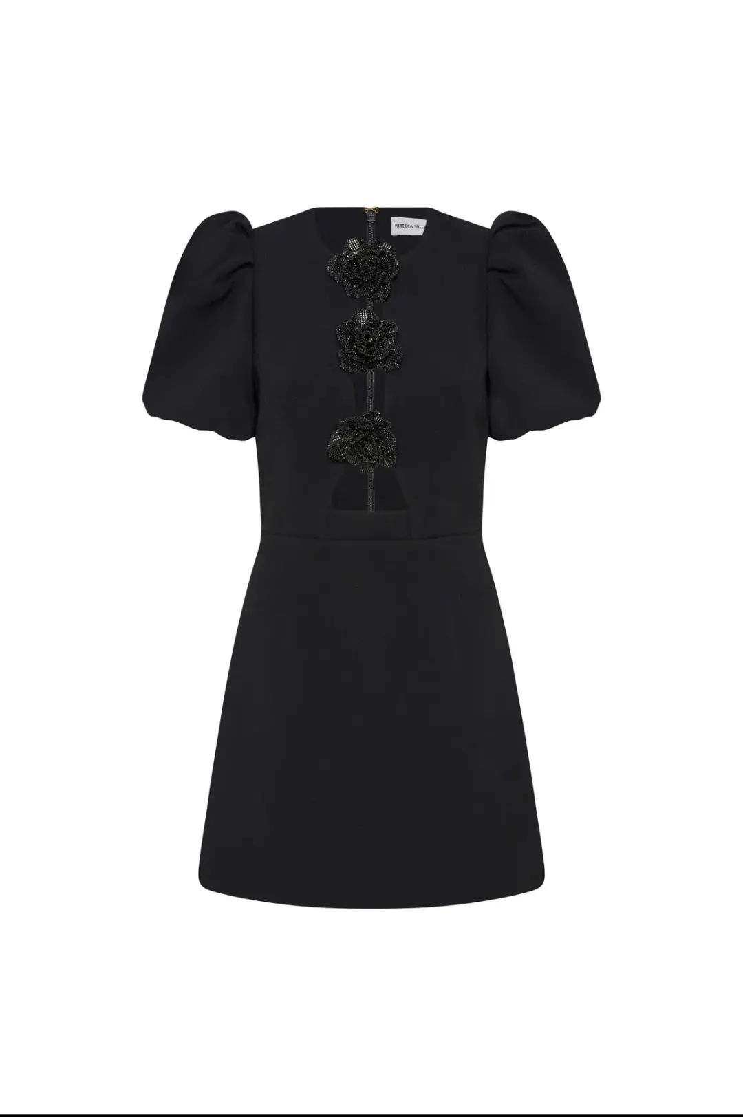 Rebecca Vallance Aubree Flower Mini Dress Black Size 10 for rent on The Volte - main image