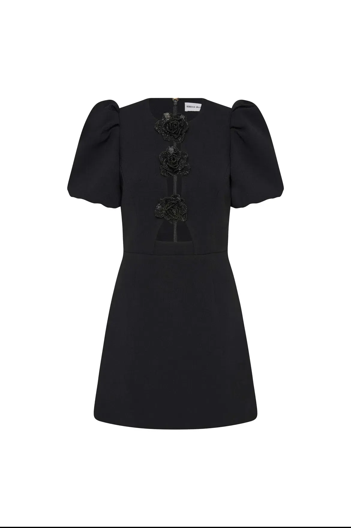 Rebecca Vallance Aubree Flower Mini Dress Black Size 10 - Image 3