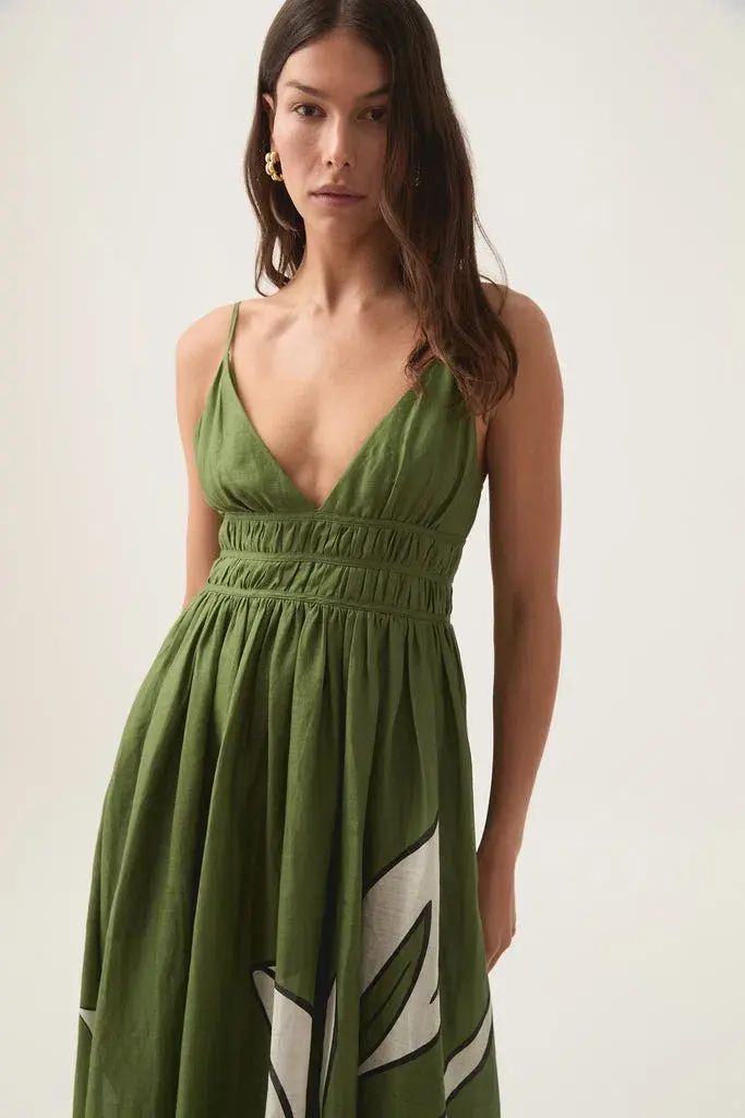 Aje Planetary Maxi Dress Abstract Fern Size 14 - Image 5