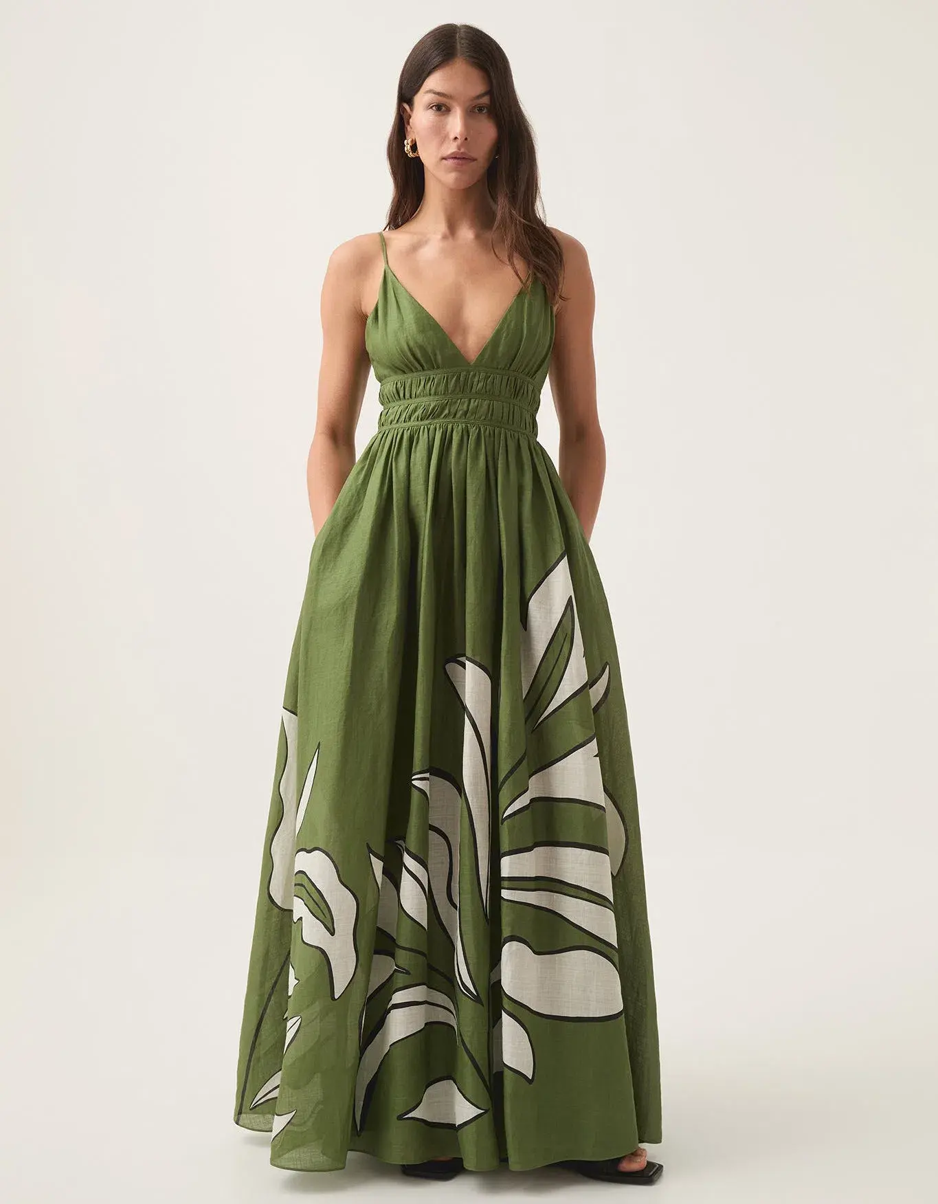 Aje Planetary Maxi Dress Abstract Fern Size 14 - Image 1