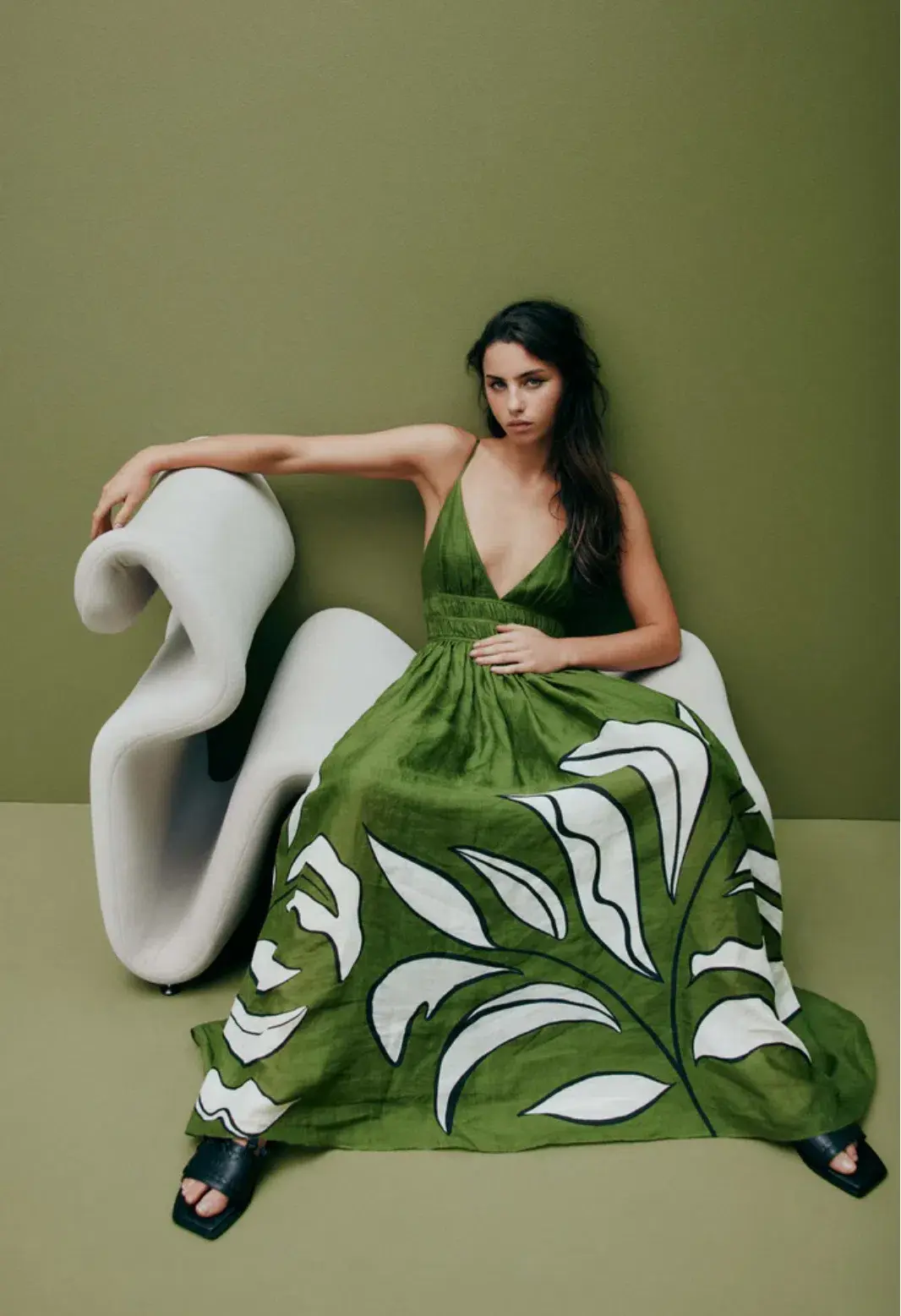 Aje Planetary Maxi Dress Abstract Fern Size 14 - Image 4