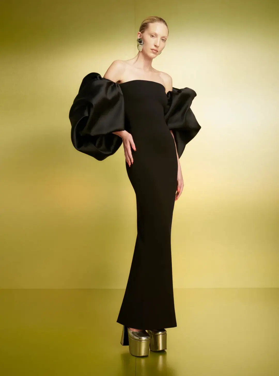 Solace London Pia Maxi Dress Gown Black Size 12 for rent on The Volte - main image