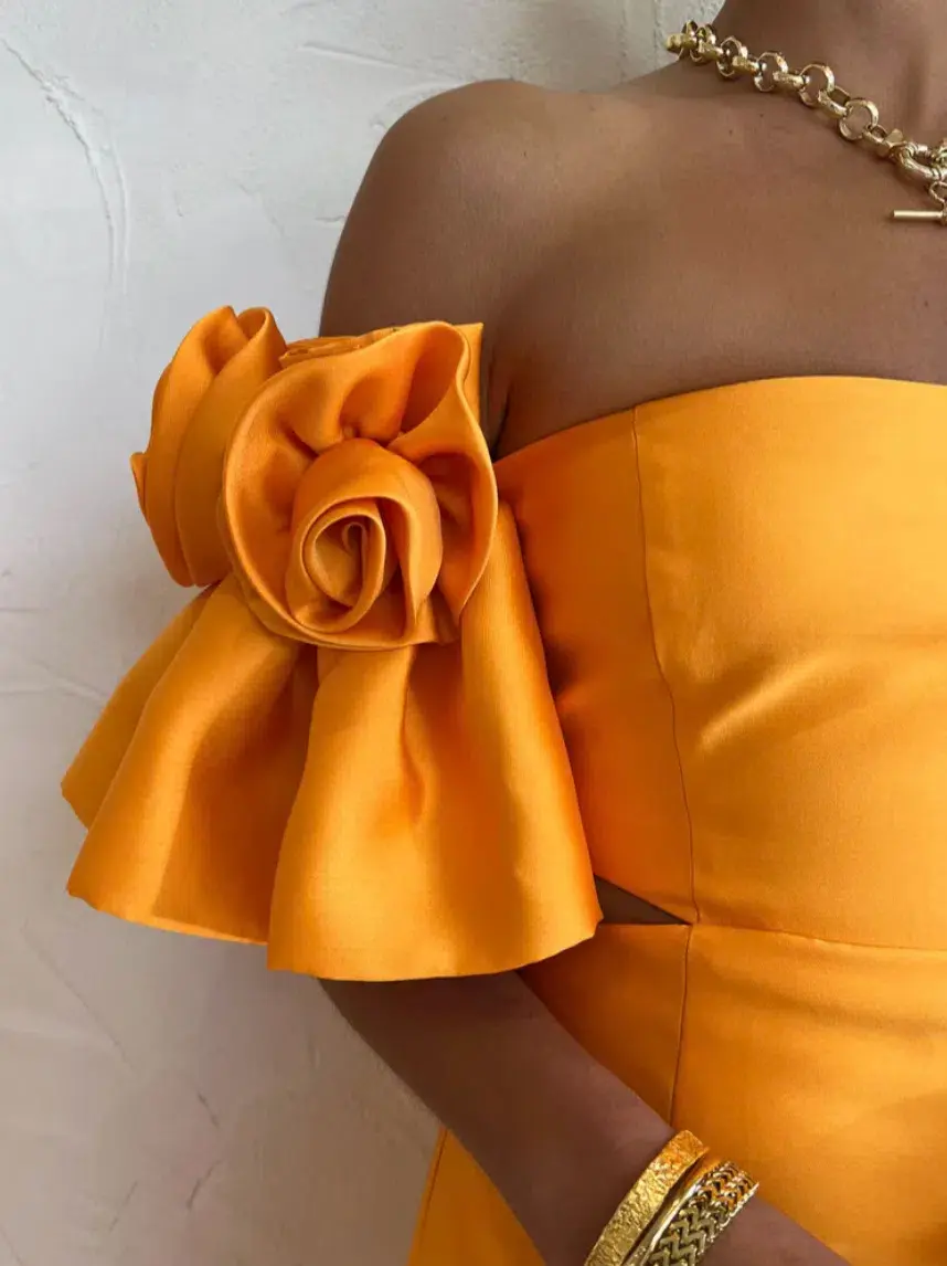 Alemais Macie Rosette Mini Dress in Saffron Size 12 - Image 6