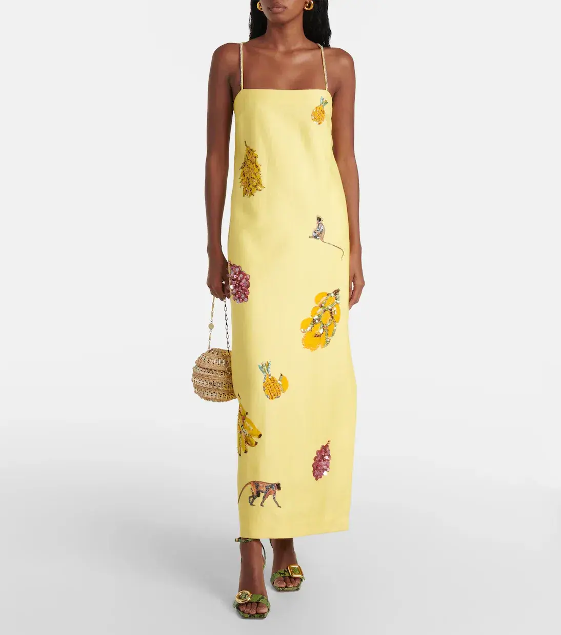 Alemais Diamond Dancer Midi Dress Yellow Size 8 - Image 3