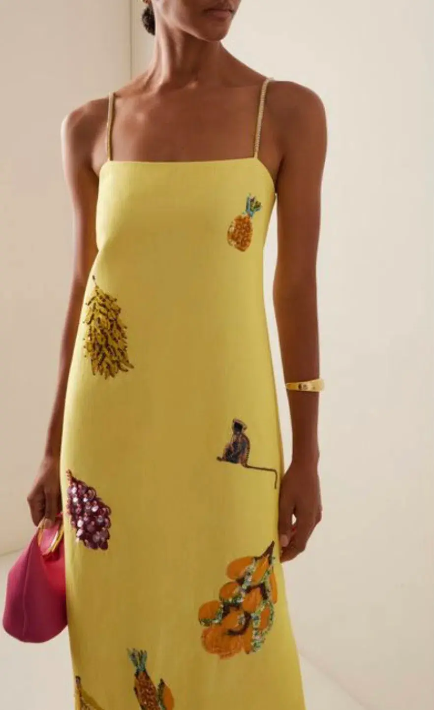 Alemais Diamond Dancer Midi Dress Yellow Size 8 - Image 4