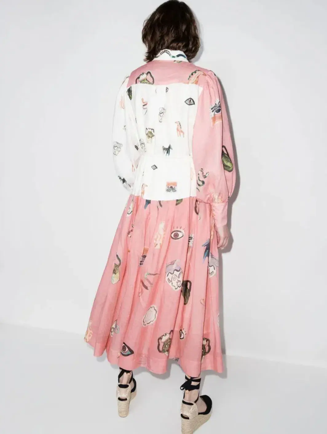Alemais Cleo Patchwork Shirtdress in Pink Print Size 12 - Image 3