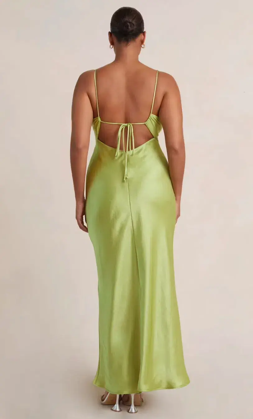 Bec & Bridge The Julieta V Neck Maxi Dress Lime Green Size 6 for rent on The Volte - main image