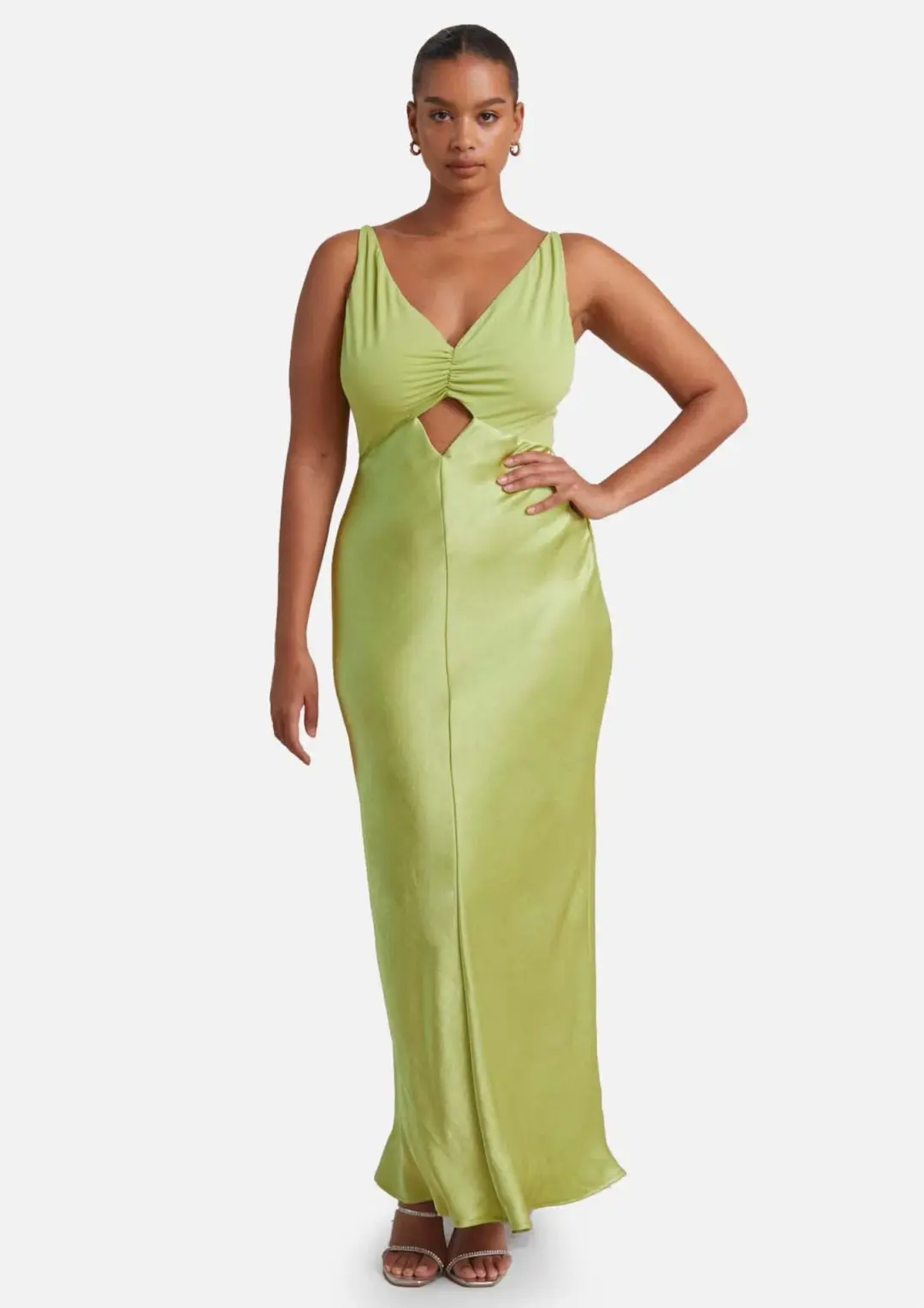 Bec & Bridge The Julieta V Neck Maxi Dress Lime Green Size 6 for rent on The Volte - main image