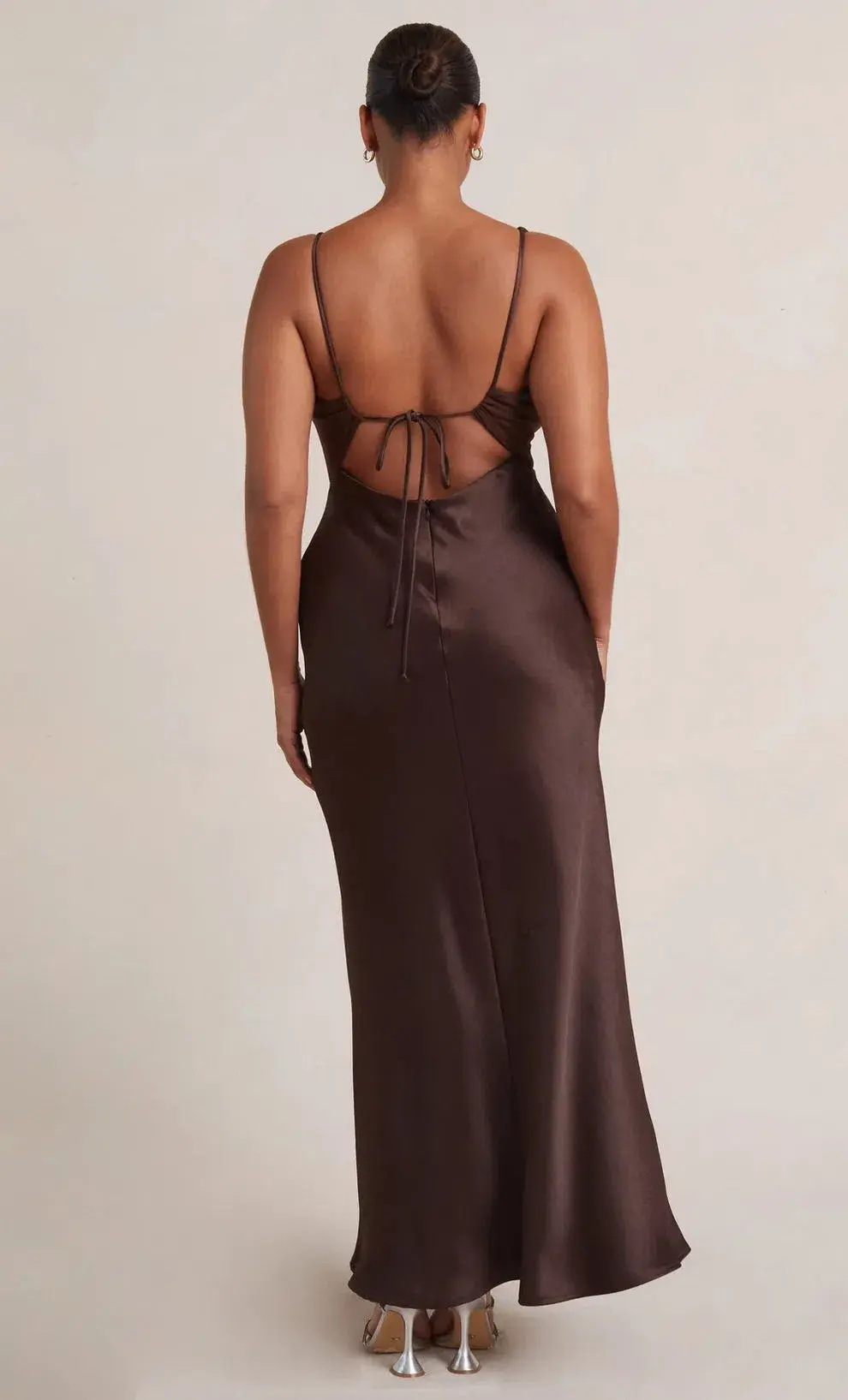 Bec & Bridge The Julieta V Neck Maxi Dress Brown Size 6 for rent on The Volte - main image